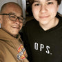Father and son wearing OPS Hoodie with a positive review from Trustpilot